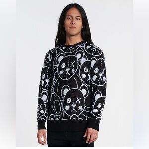 REASON XO Teddy Knit Sweater in Black Unisex Sz Small